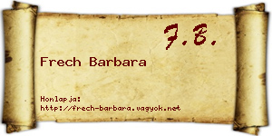 Frech Barbara névjegykártya